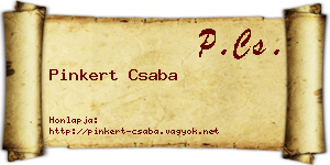 Pinkert Csaba névjegykártya