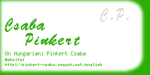 csaba pinkert business card